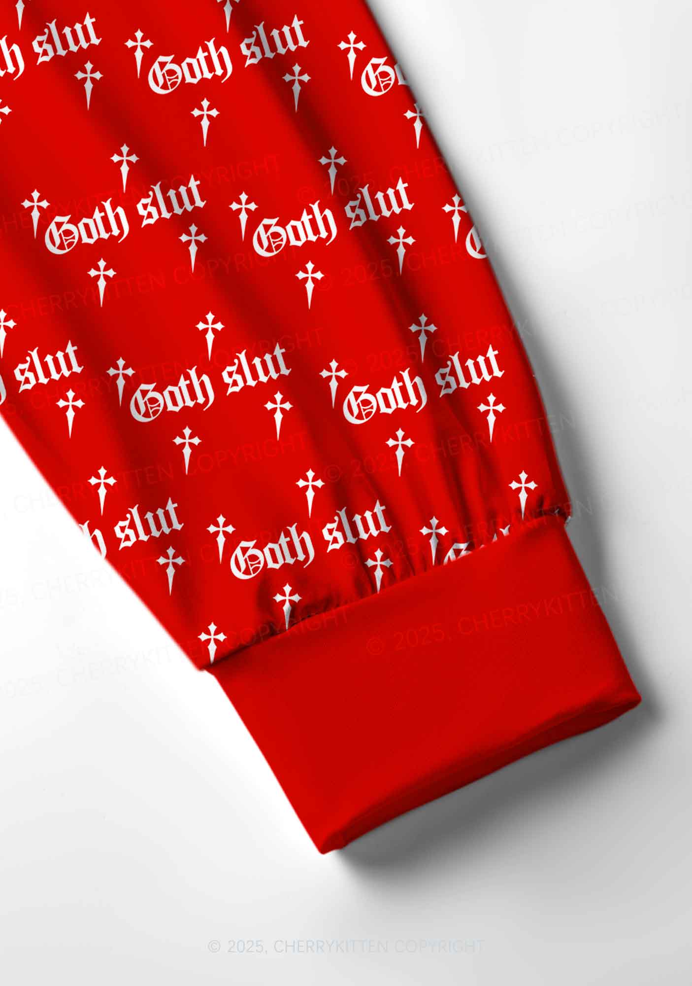 Halloween Goth Slxt Y2K Print Long Sleeve Pajama Set Cherrykitten