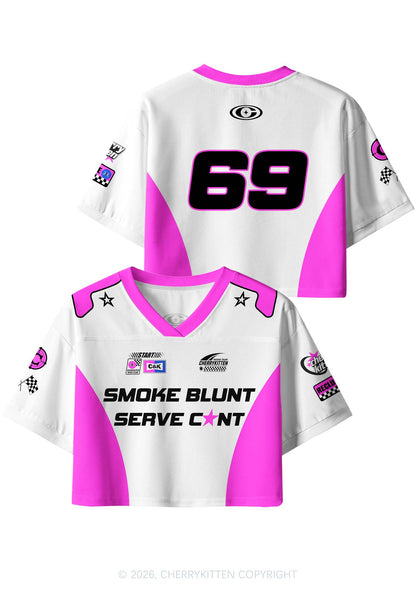 Smoke Blunt Serve Cxxt Y2K Crop Sport Jersey Shirts Cherrykitten