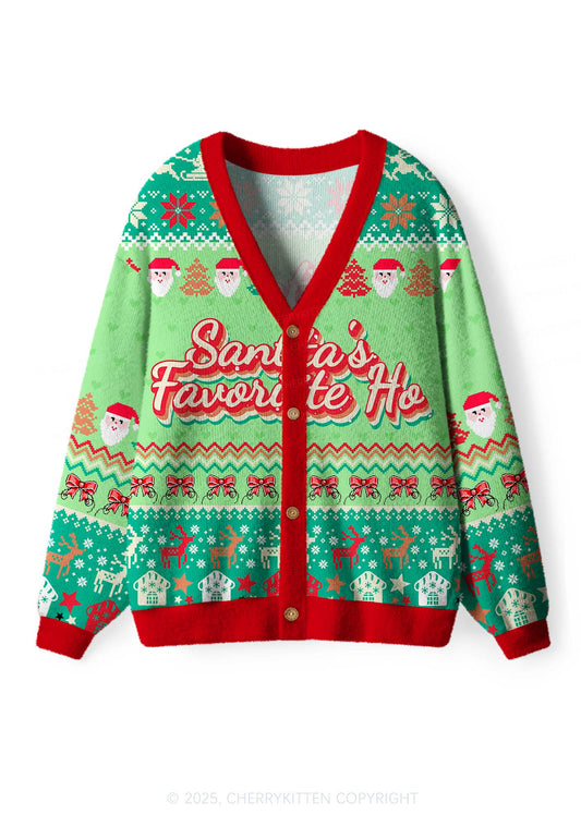 Santas Favorite Ho Y2K Christmas Cardigan Knit Sweatshirt Cherrykitten