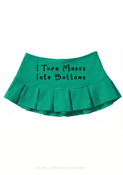 I Turn Mascs Into Bottoms Pride Y2K Mini Pleated Skirts Cherrykitten