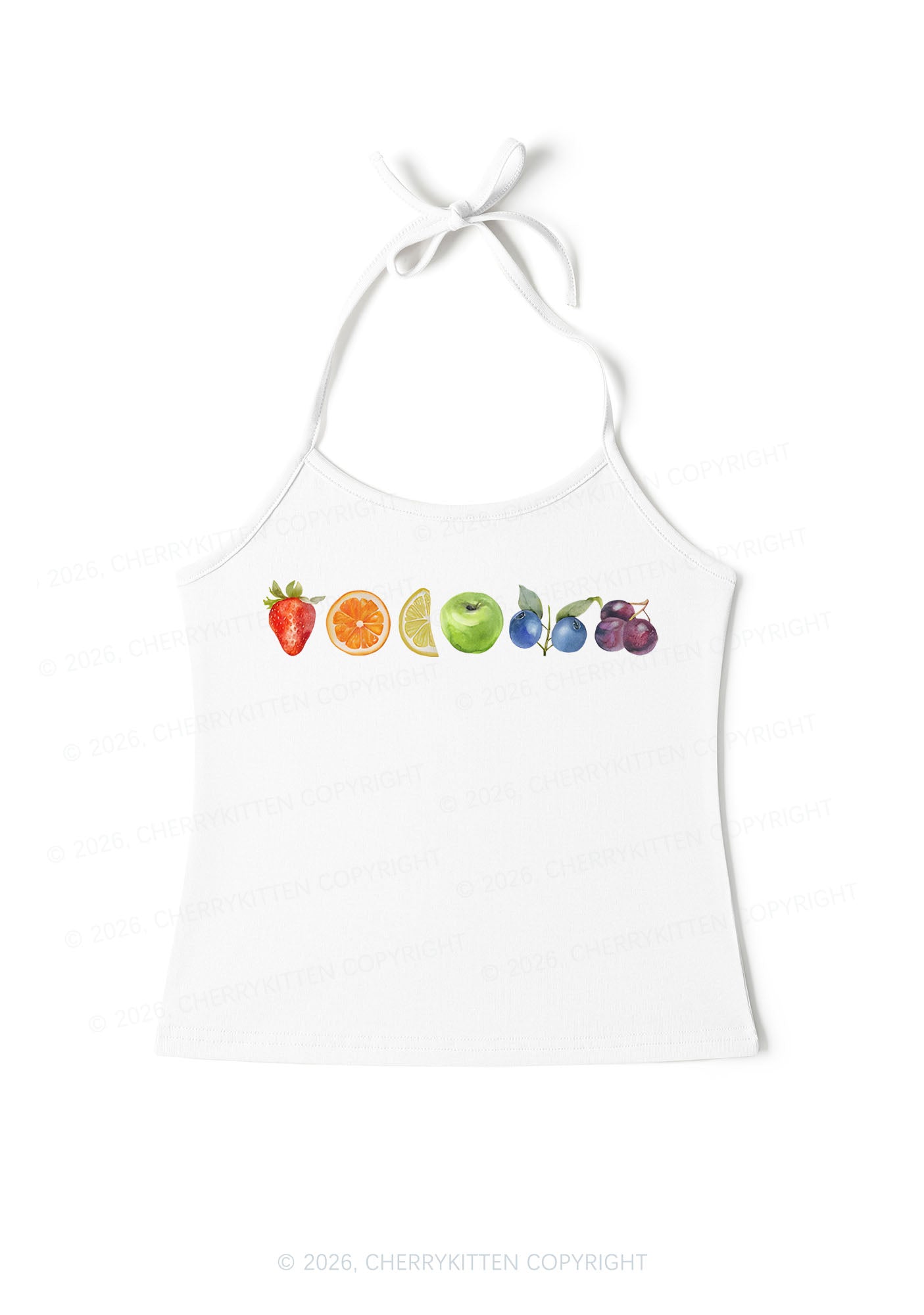 Six Fruity Pride Y2K Halter Neck Cami Cherrykitten