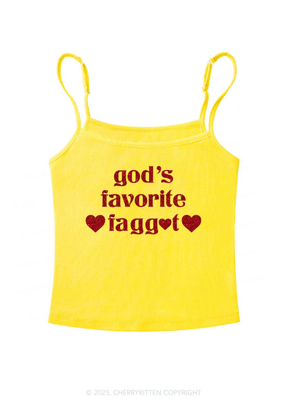 Glitter Gods Favorite Faggot Pride Y2K Spaghetti Strap Cami Cherrykitten