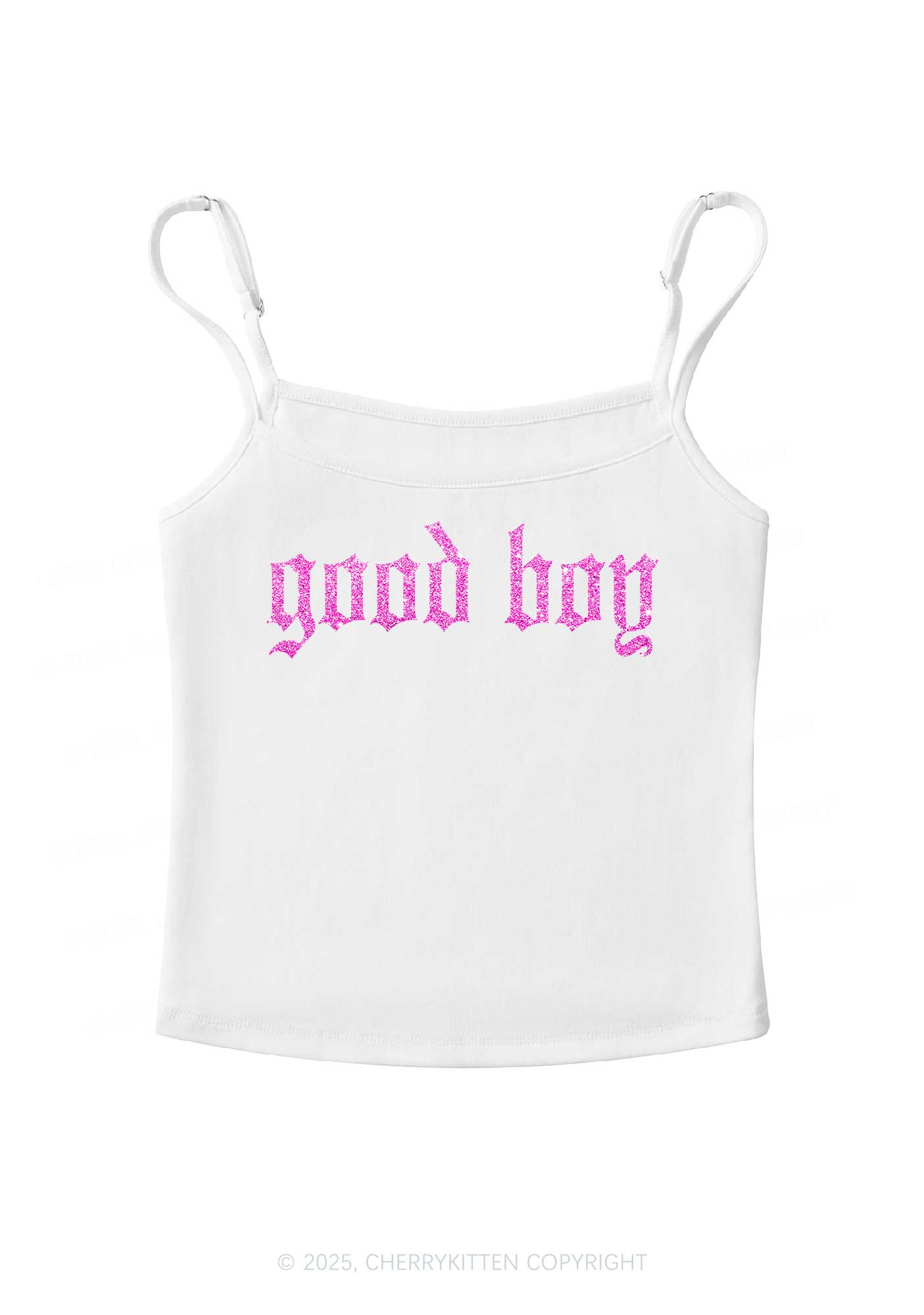 Glitter Good Boy Y2K Spaghetti Strap Cami Cherrykitten