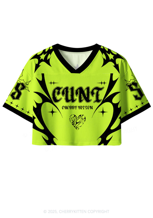 Custom Lime Green Cxxt Y2K Crop Sport Jersey Shirts Cherrykitten