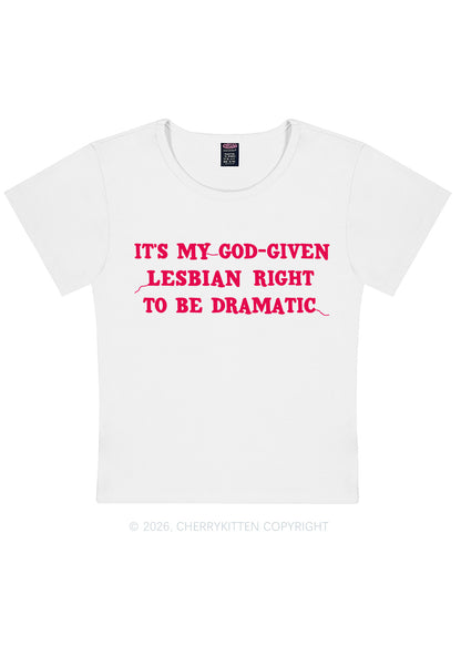 God Given Lesbian Right Pride Y2K Baby Tee Cherrykitten