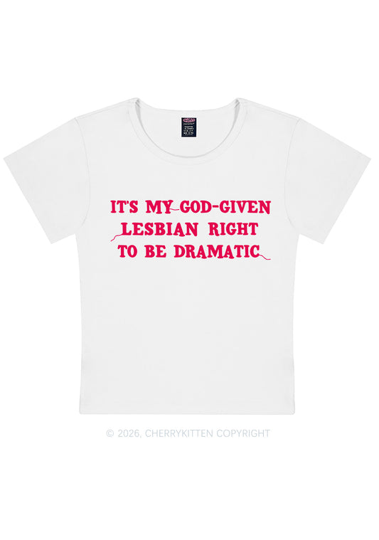God Given Lesbian Right Pride Y2K Baby Tee Cherrykitten