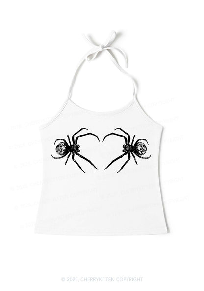 Skull Spider Y2K Halter Neck Cami Cherrykitten
