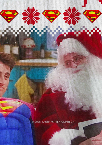 Super Santa Y2K Christmas Knit Sweatshirt Cherrykitten