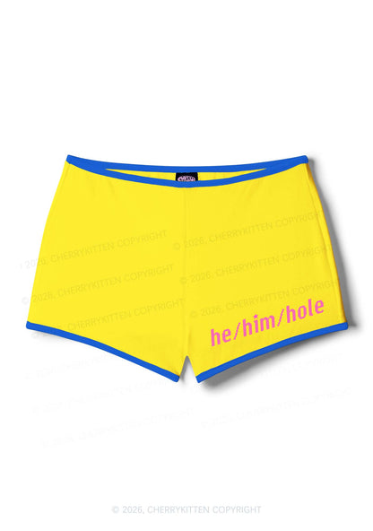 He Him Hole Pride Y2K Booty Shorts Cherrykitten
