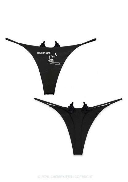 Custom 19th hole Y2K Goth Angel Wings Bikini String Thong Cherrykitten