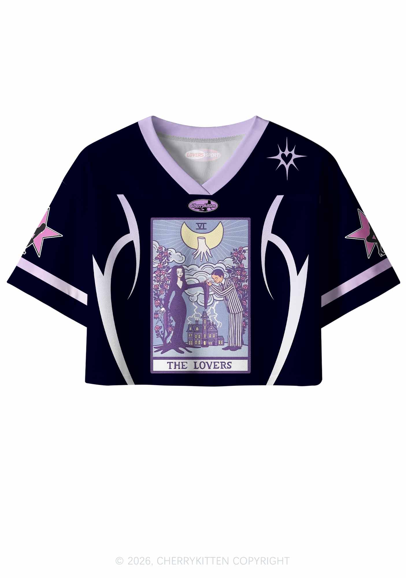 Purple Lovers Y2K Crop Sport Jersey Shirts Cherrykitten