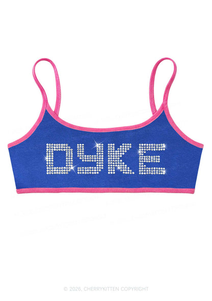 Rhinestone Dyke Pride Y2K Super Crop Cami Cherrykitten