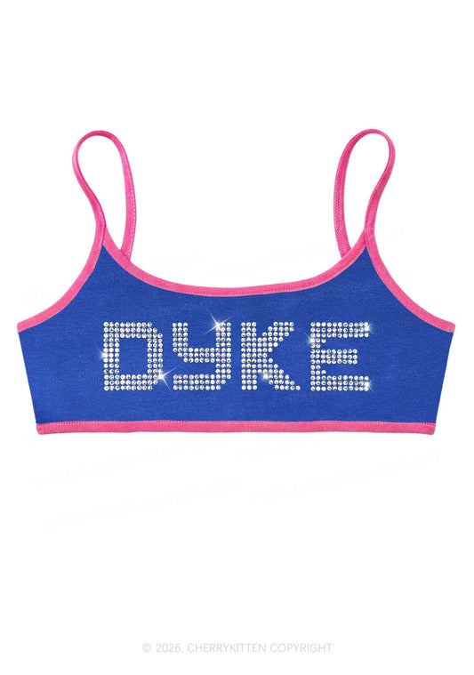 Rhinestone Dyke Pride Y2K Super Crop Cami Cherrykitten