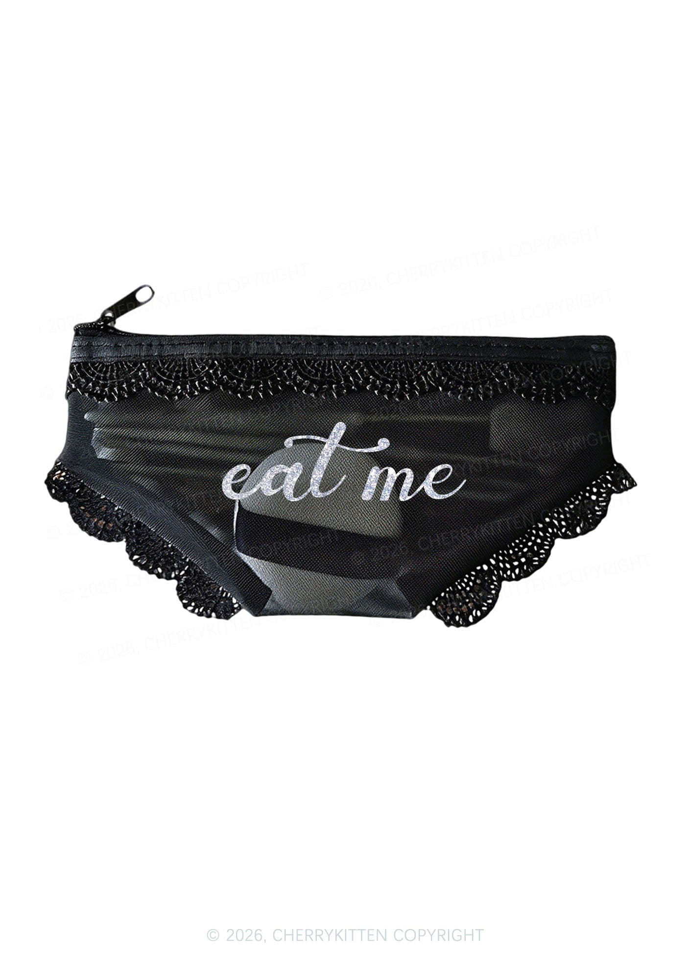 Glitter Eat Me Y2K Briefs Shape Cosmetic Pouch Cherrykitten