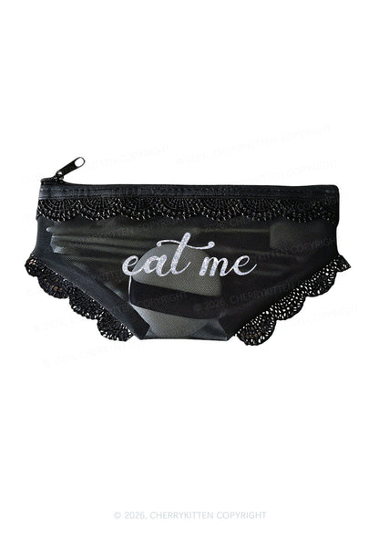 Glitter Eat Me Y2K Briefs Shape Cosmetic Pouch Cherrykitten