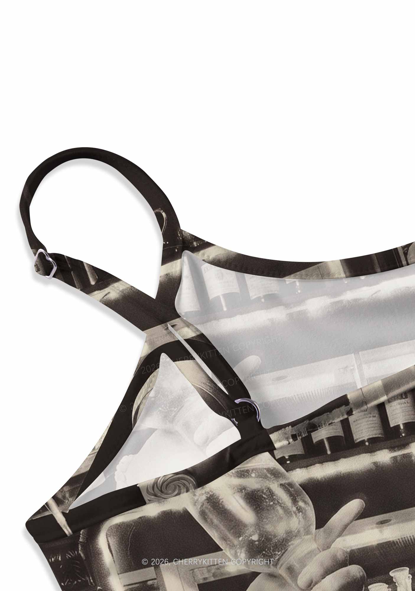 Nun Bartender Y2K Print Slip Dress Cherrykitten