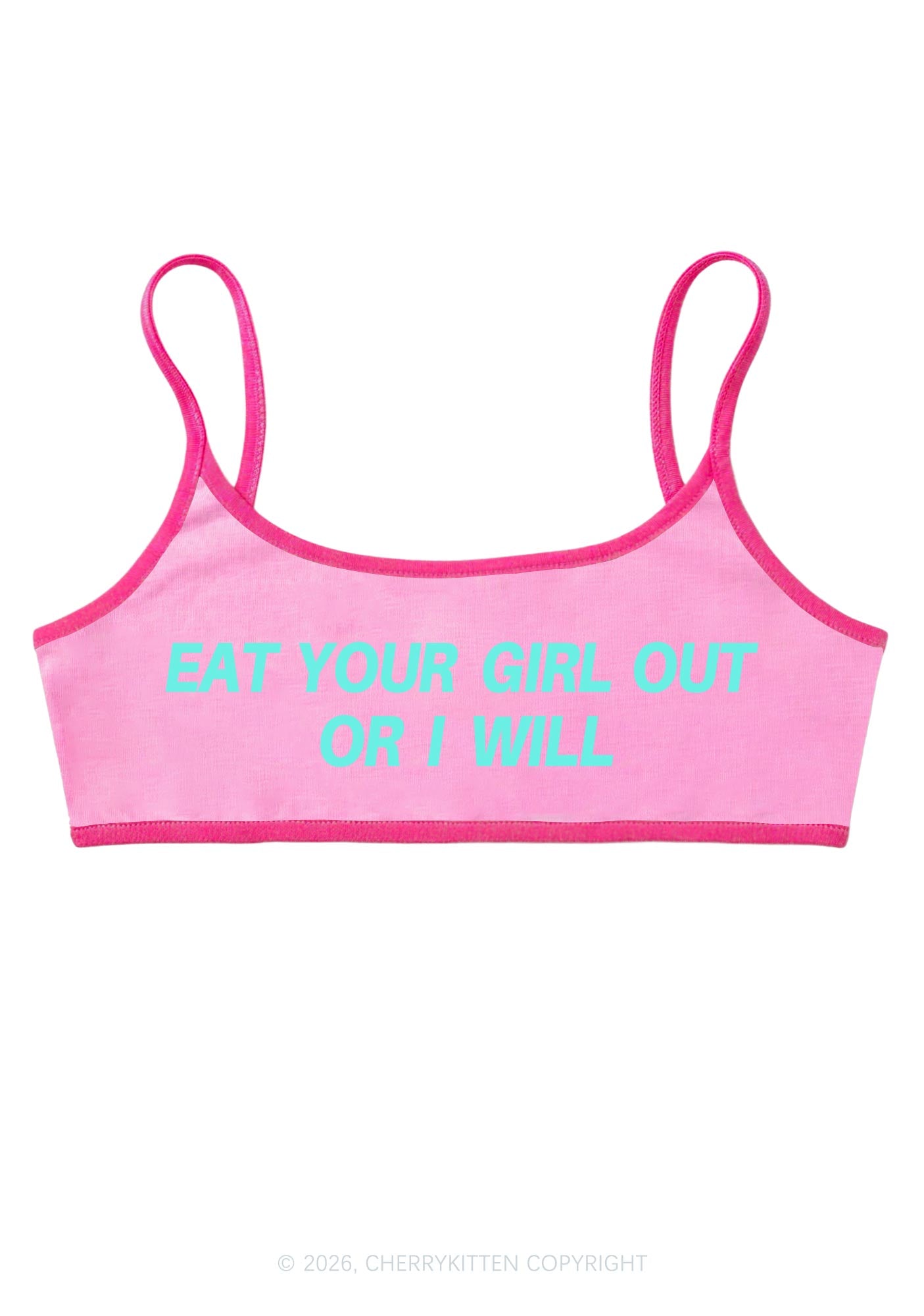 Eat Your Girl Out Pride Y2K Super Crop Cami Cherrykitten