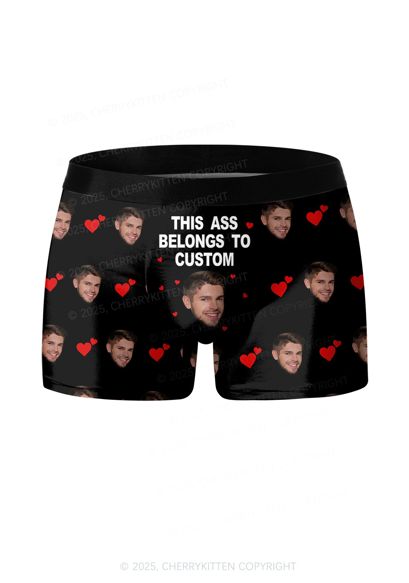 Custom This Axx Belongs Valentine's Day Y2K Print Couples Boxer Briefs Set Cherrykitten