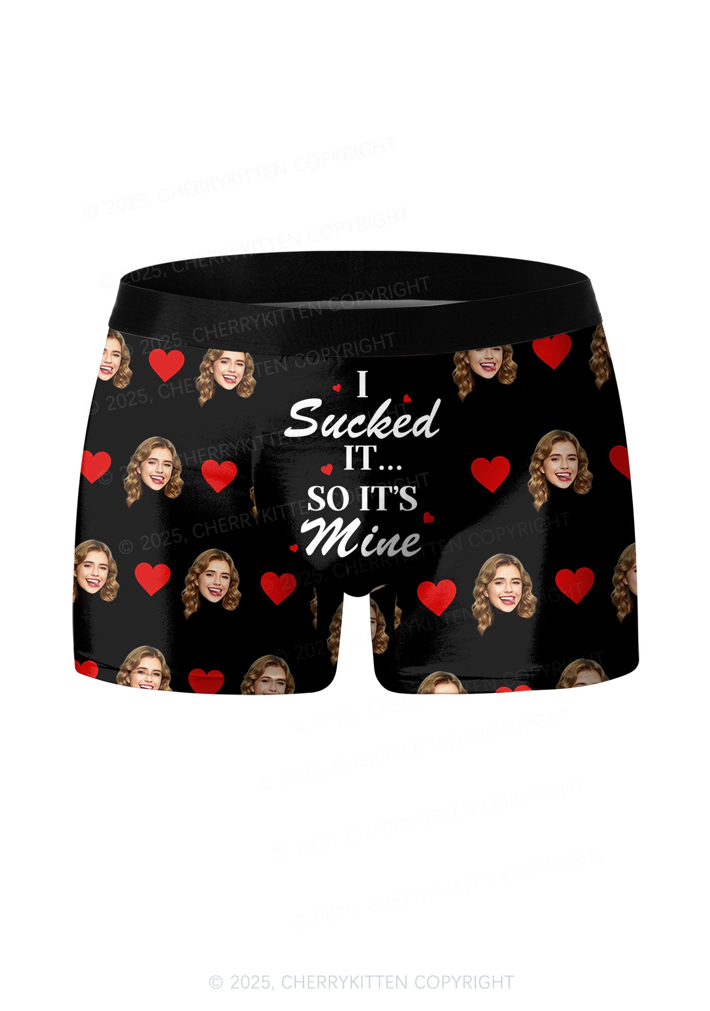 Custom Face I Sucked It Valentine's Day Y2K Print Couples Boxer Thong Set Cherrykitten