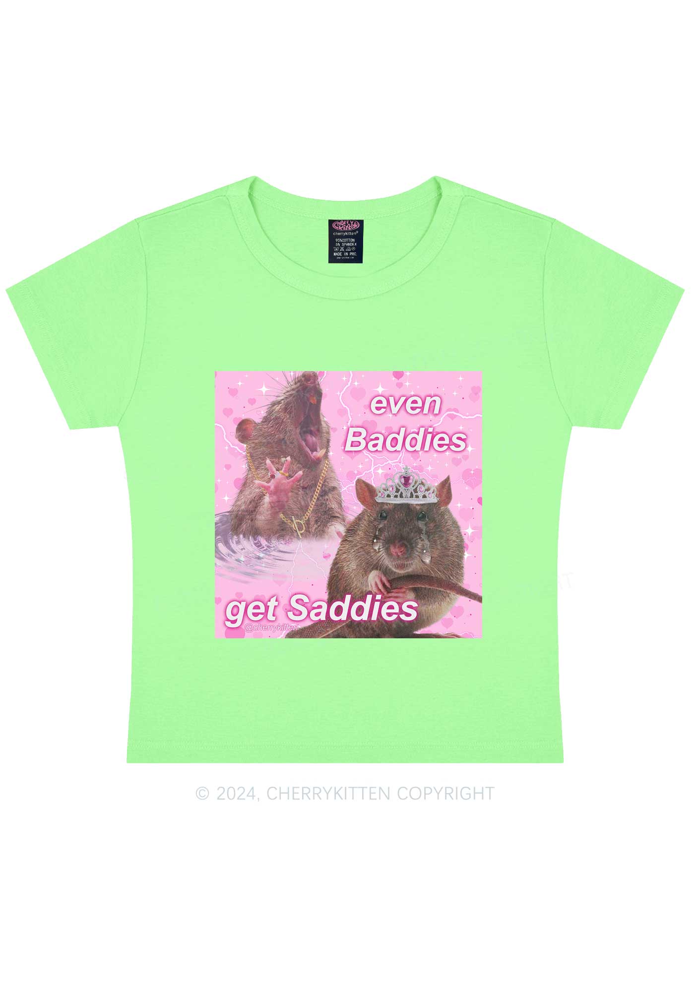Rat Princess Get Saddies Y2K Baby Tee Cherrykitten