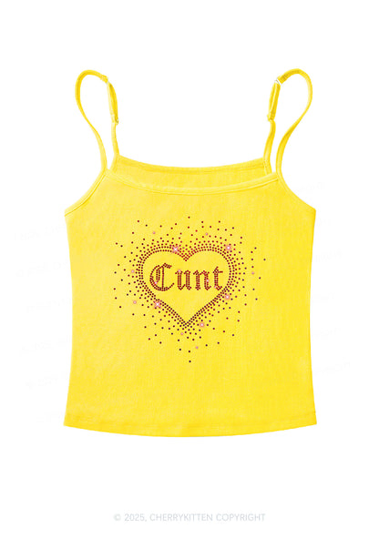 Rhinestone Love Cxxt Y2K Spaghetti Strap Cami Cherrykitten