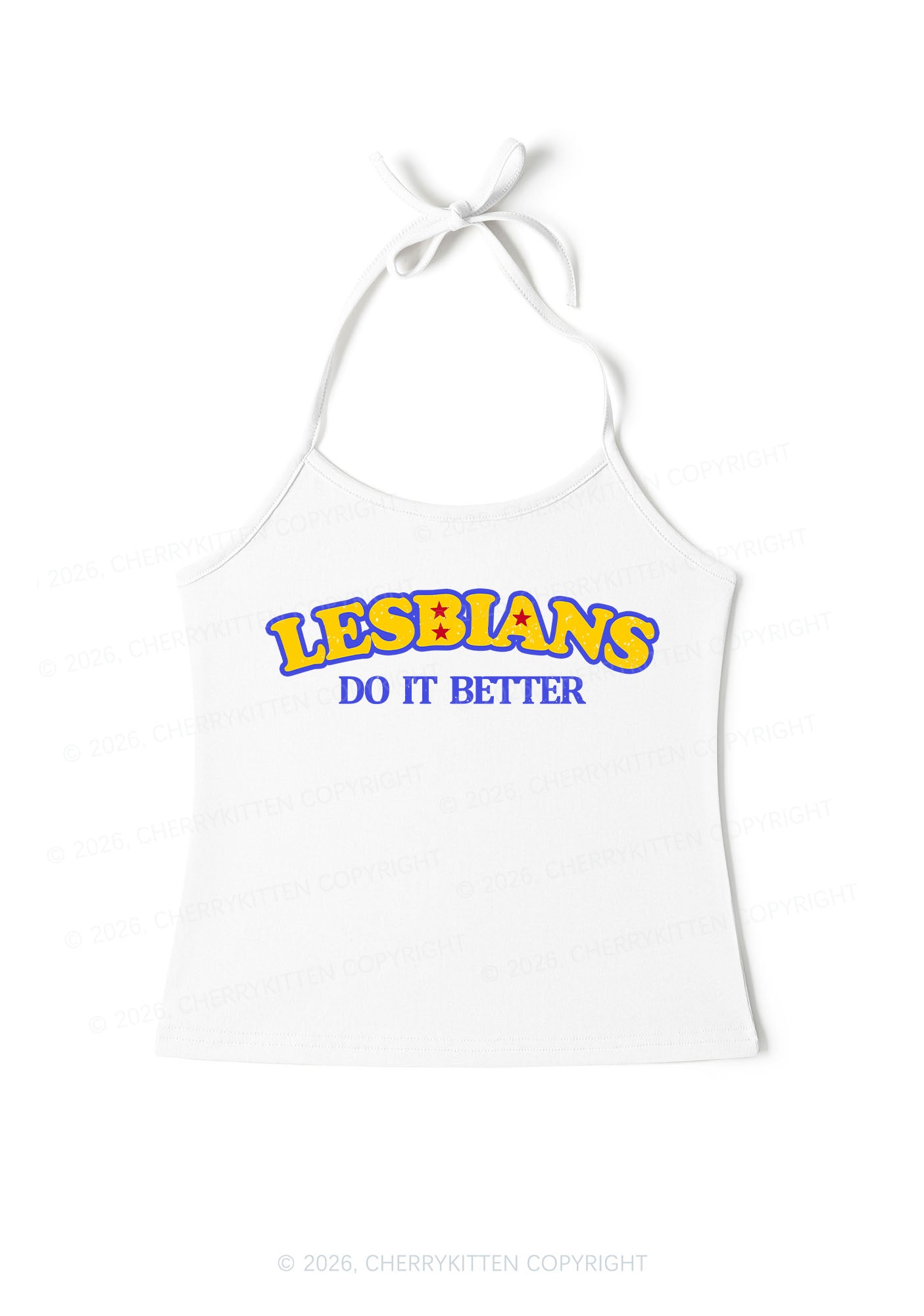Lesbians Do It Better Pride Y2K Halter Neck Cami Cherrykitten