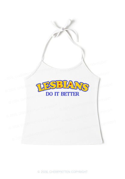 Lesbians Do It Better Pride Y2K Halter Neck Cami Cherrykitten