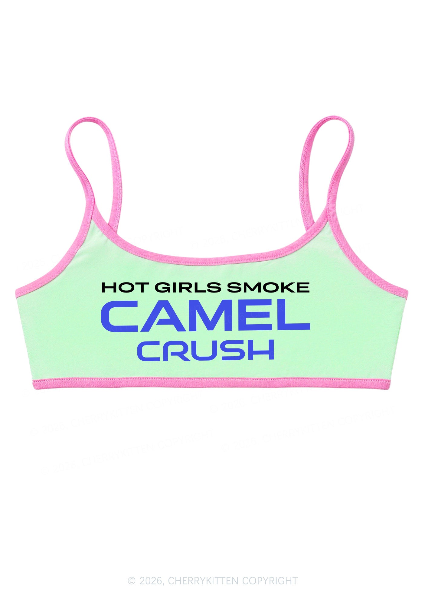 Hot Girls Smoke Mint Y2K Super Crop Cami Cherrykitten