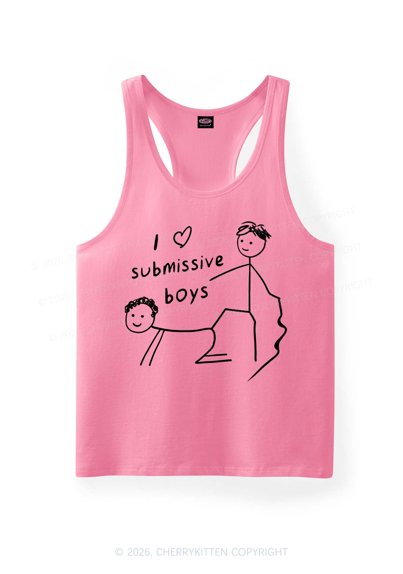 I Love S Gay Boys Pride Y2K Men Racerback Tank Top Cherrykitten