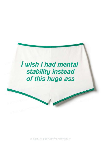 I Wish Mental Stability Y2K Booty Shorts Cherrykitten