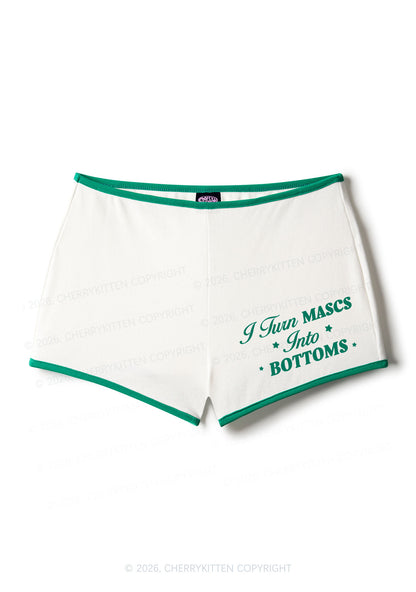 I Turn Mascs Into Bottoms Pride Y2K Booty Shorts Cherrykitten