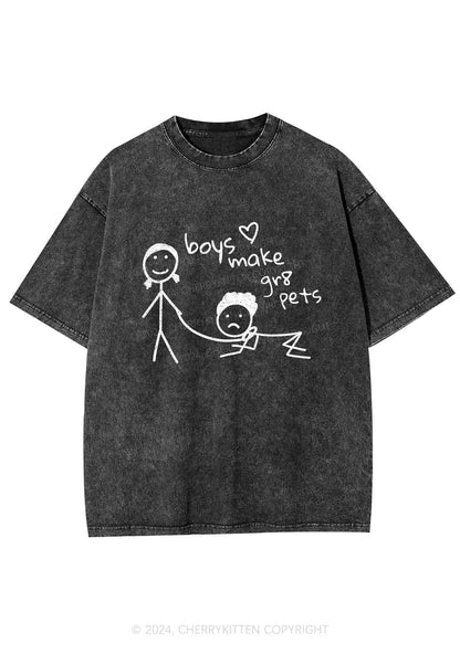 Boys Make Gr8 Pets Y2K Washed Tee Cherrykitten