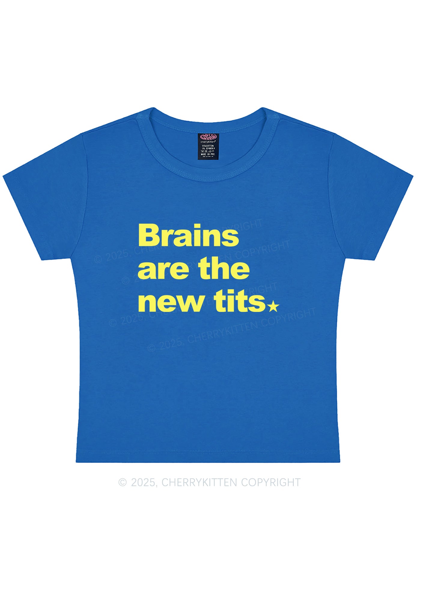Brains Are New Txts Y2K Baby Tee Cherrykitten
