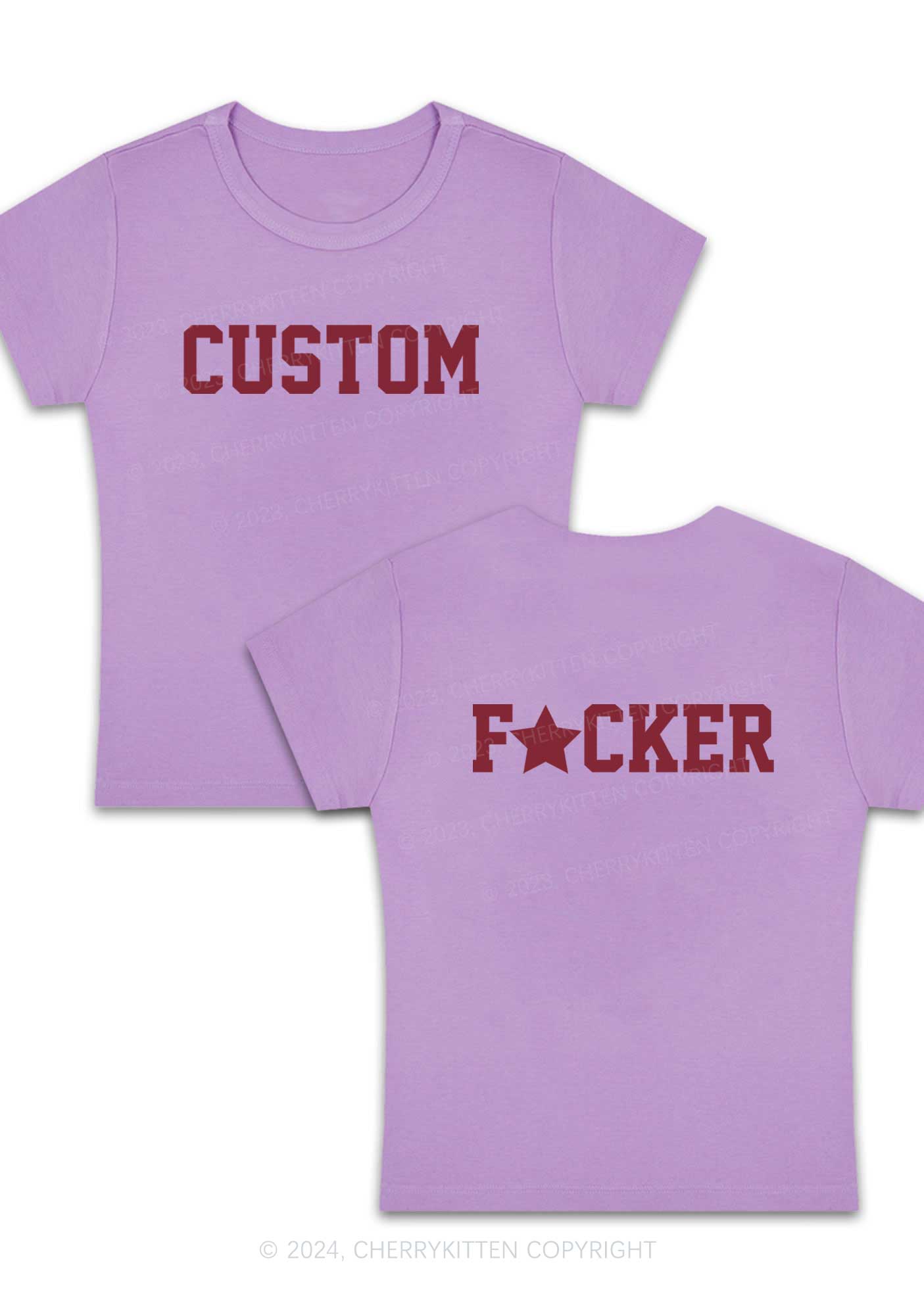 Custom fxcker Two Sides Y2K Baby Tee Cherrykitten