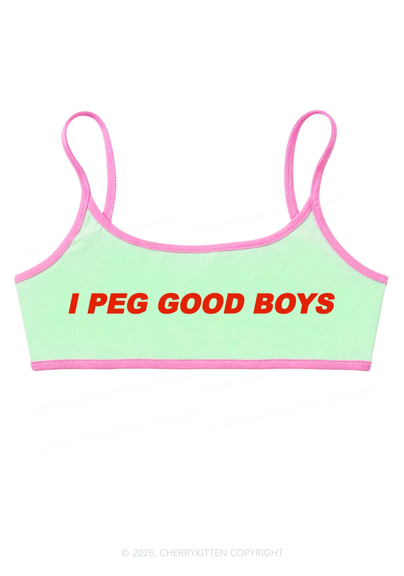 I Peg Good Boys Y2K Super Crop Cami Cherrykitten
