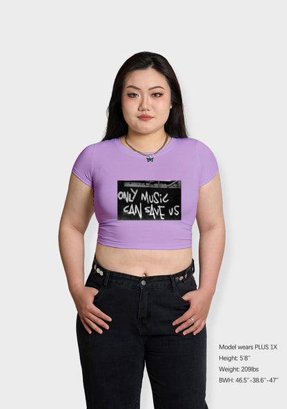 Curvy Only Music Can Save Us Baby Tee