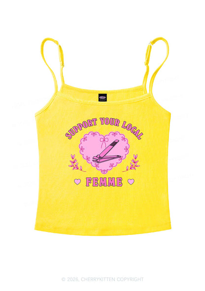 Support Your Local Femme Pride Y2K Spaghetti Strap Cami Cherrykitten