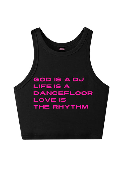 Love Is The Rhythm Y2K Crop Tank Top Cherrykitten
