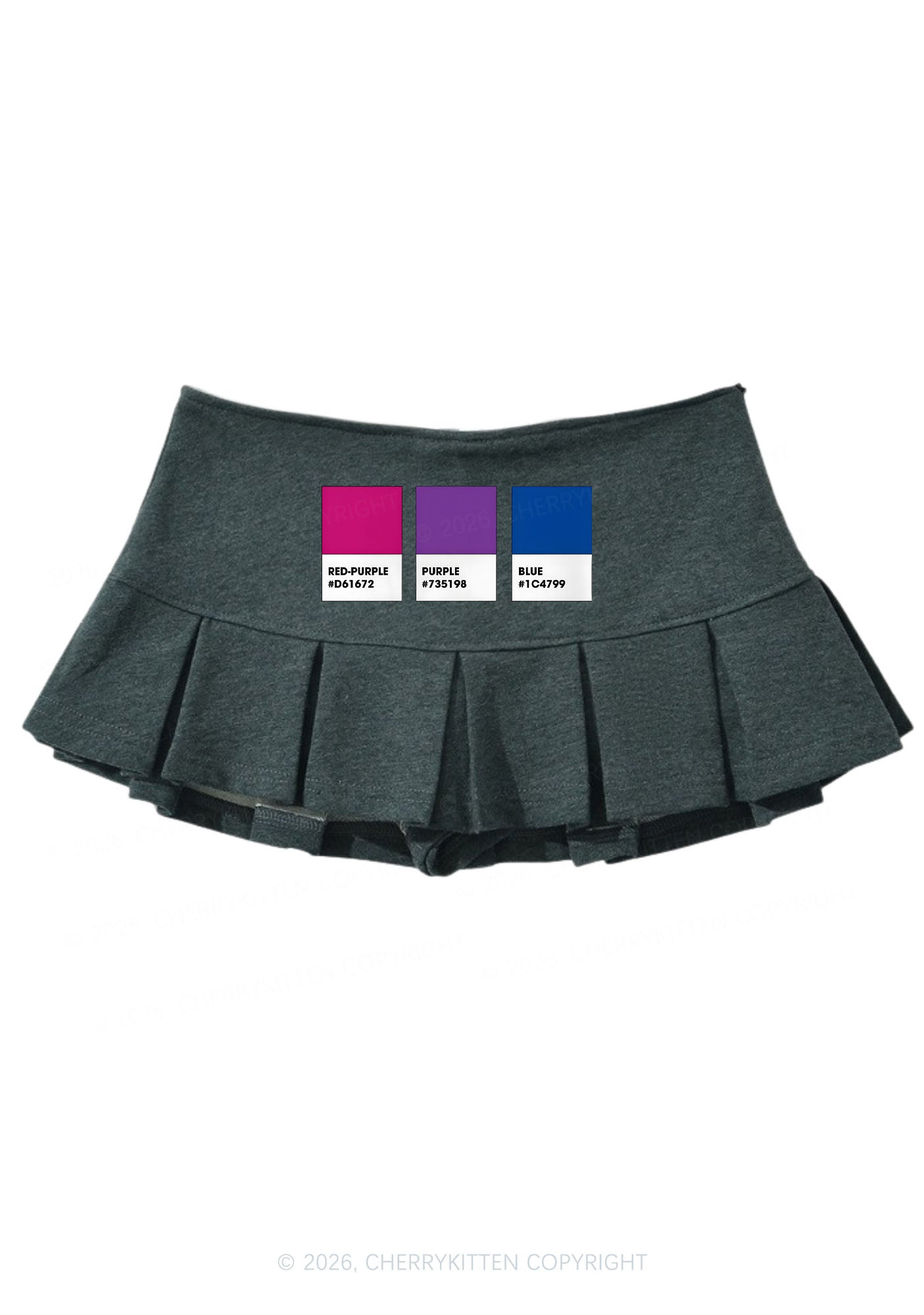 Bisexual Flag Colors Pride Y2K Mini Pleated Skirts Cherrykitten