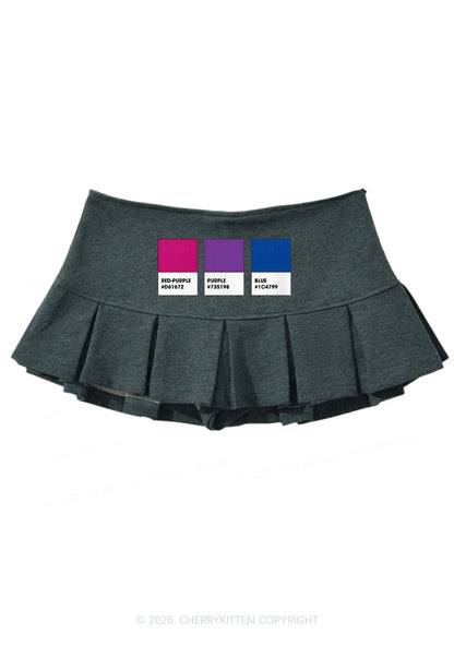 Bisexual Flag Colors Pride Y2K Mini Pleated Skirts Cherrykitten