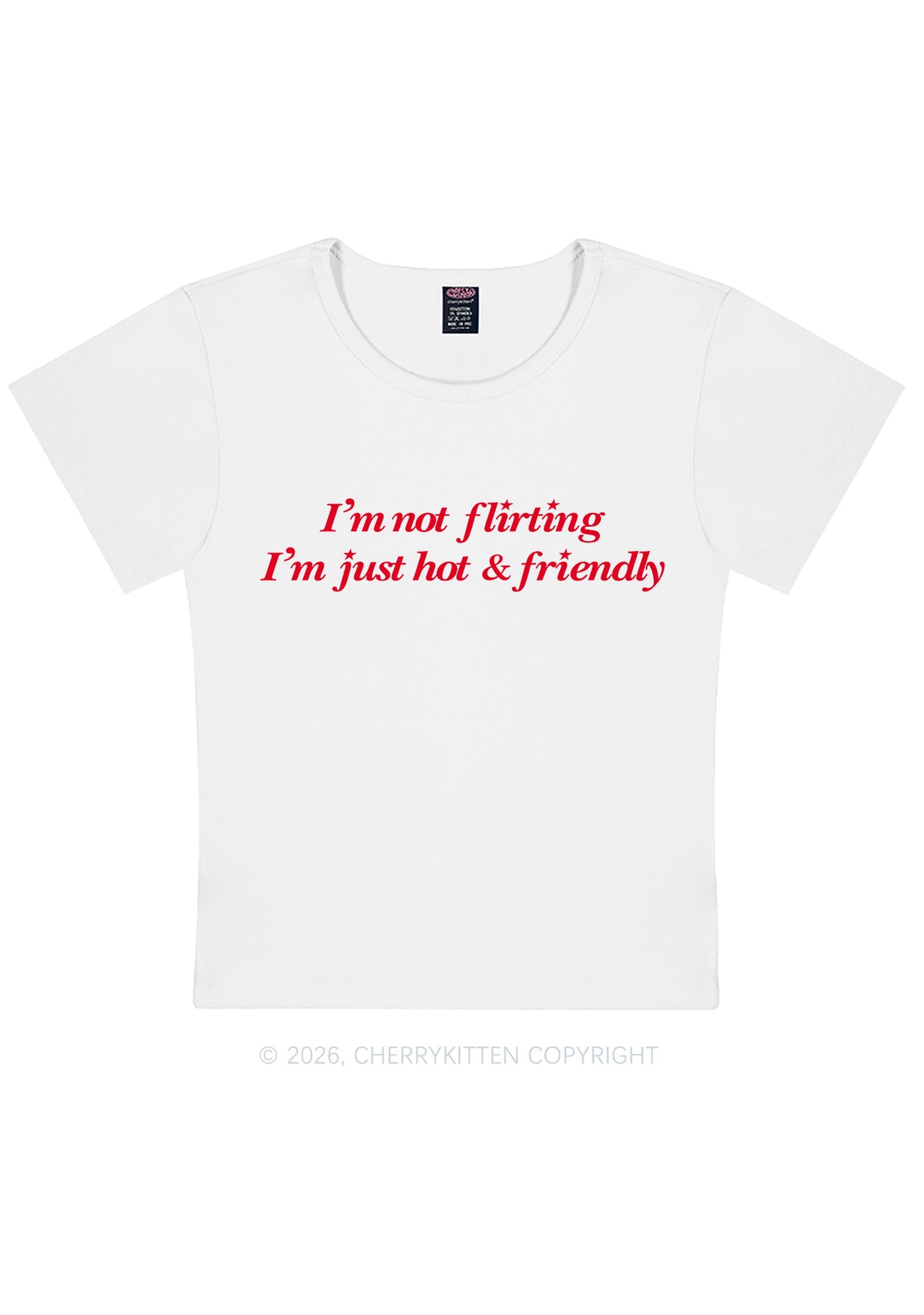 Just Hot And Friendly Y2K Baby Tee Cherrykitten
