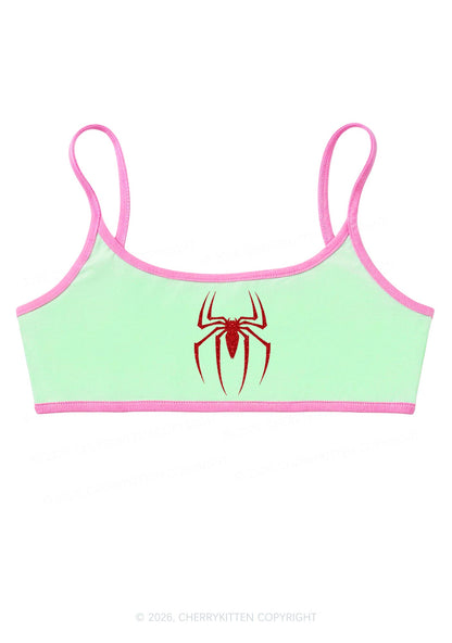 Glitter Spider Y2K Super Crop Cami Cherrykitten