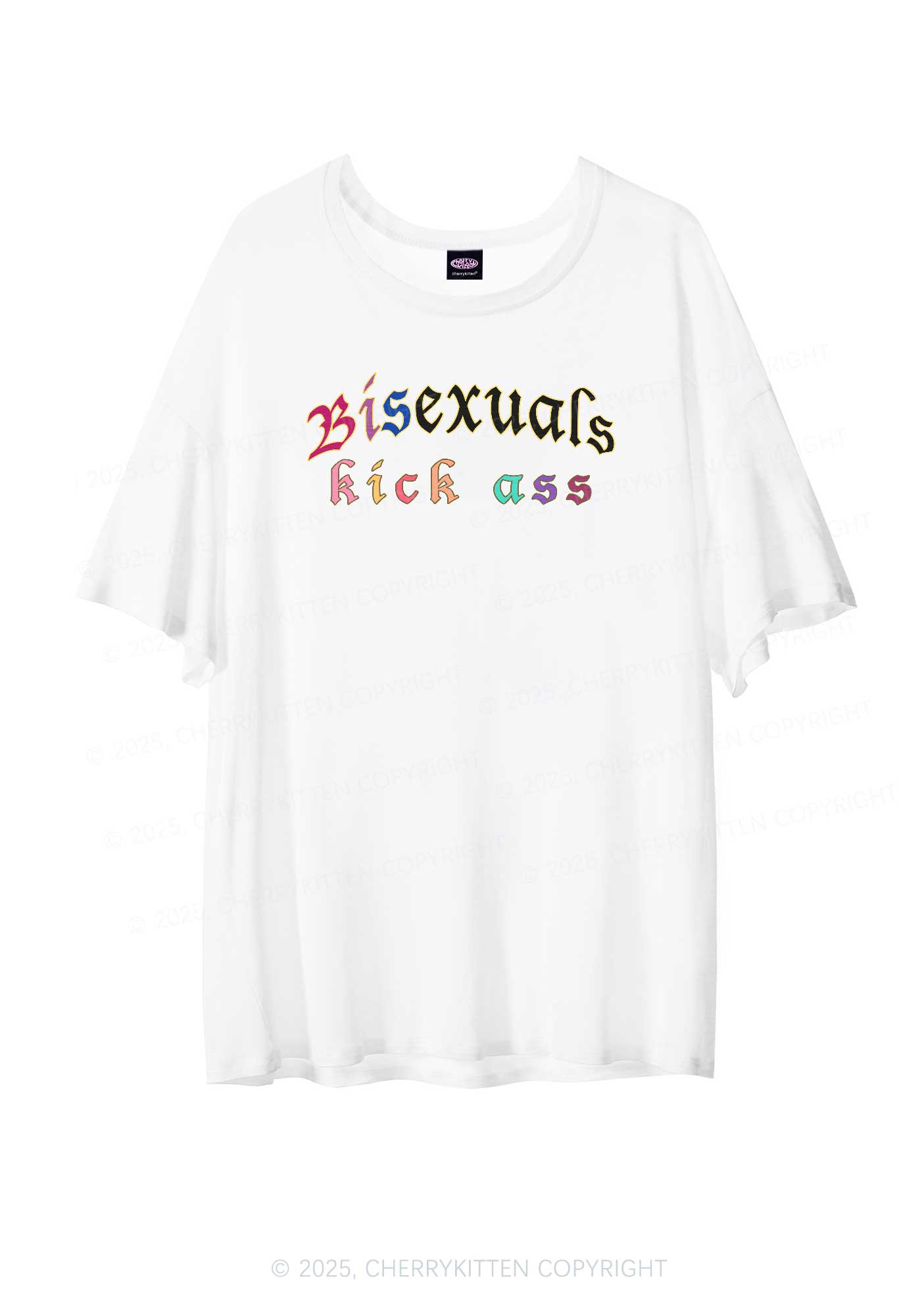 Bisexuals Kick Axx Pride Y2K Sheer Boyfriend Tee Cherrykitten
