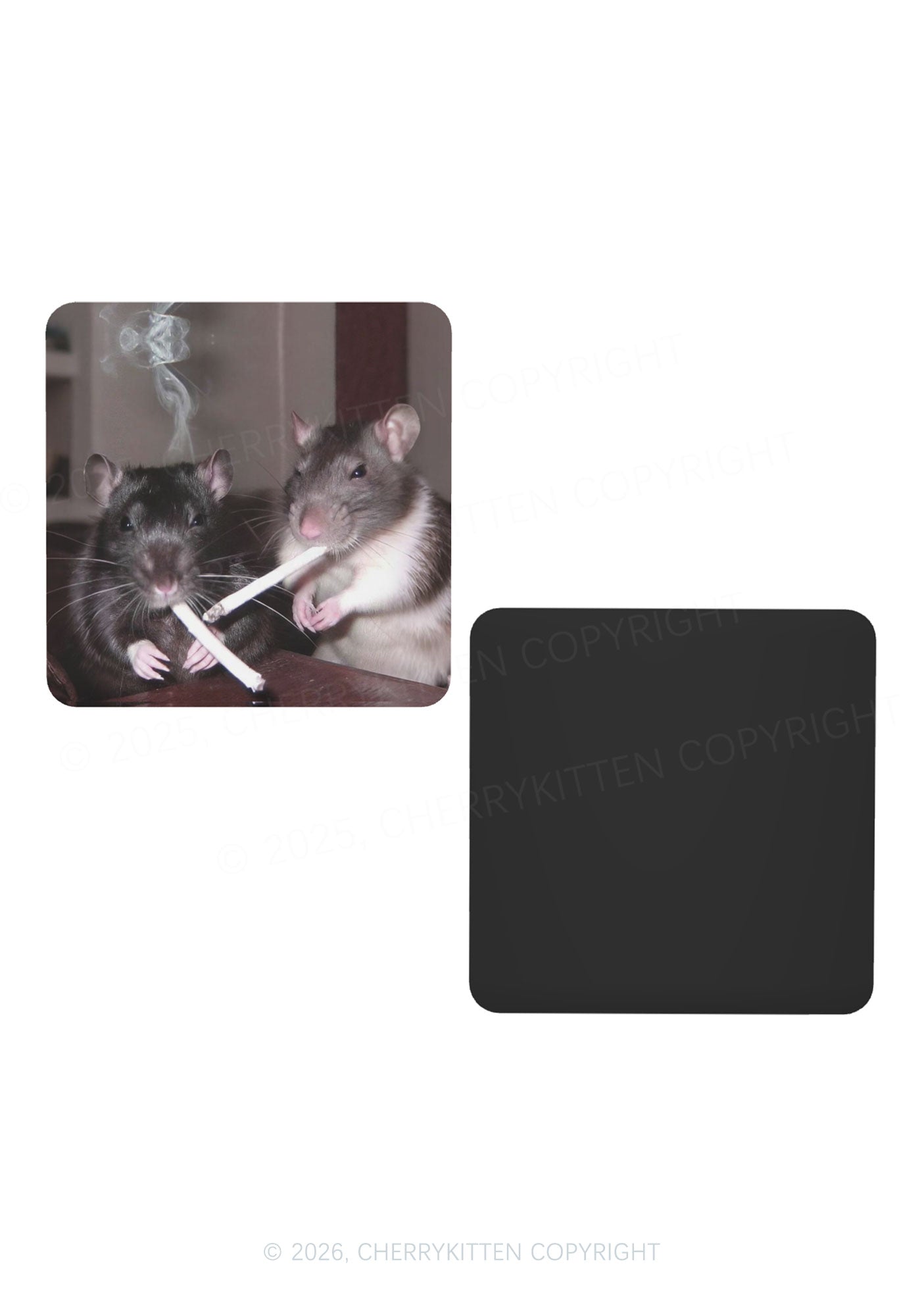 Smoking Rats Y2K Soft Magnetic Refrigerator Magnet Cherrykitten