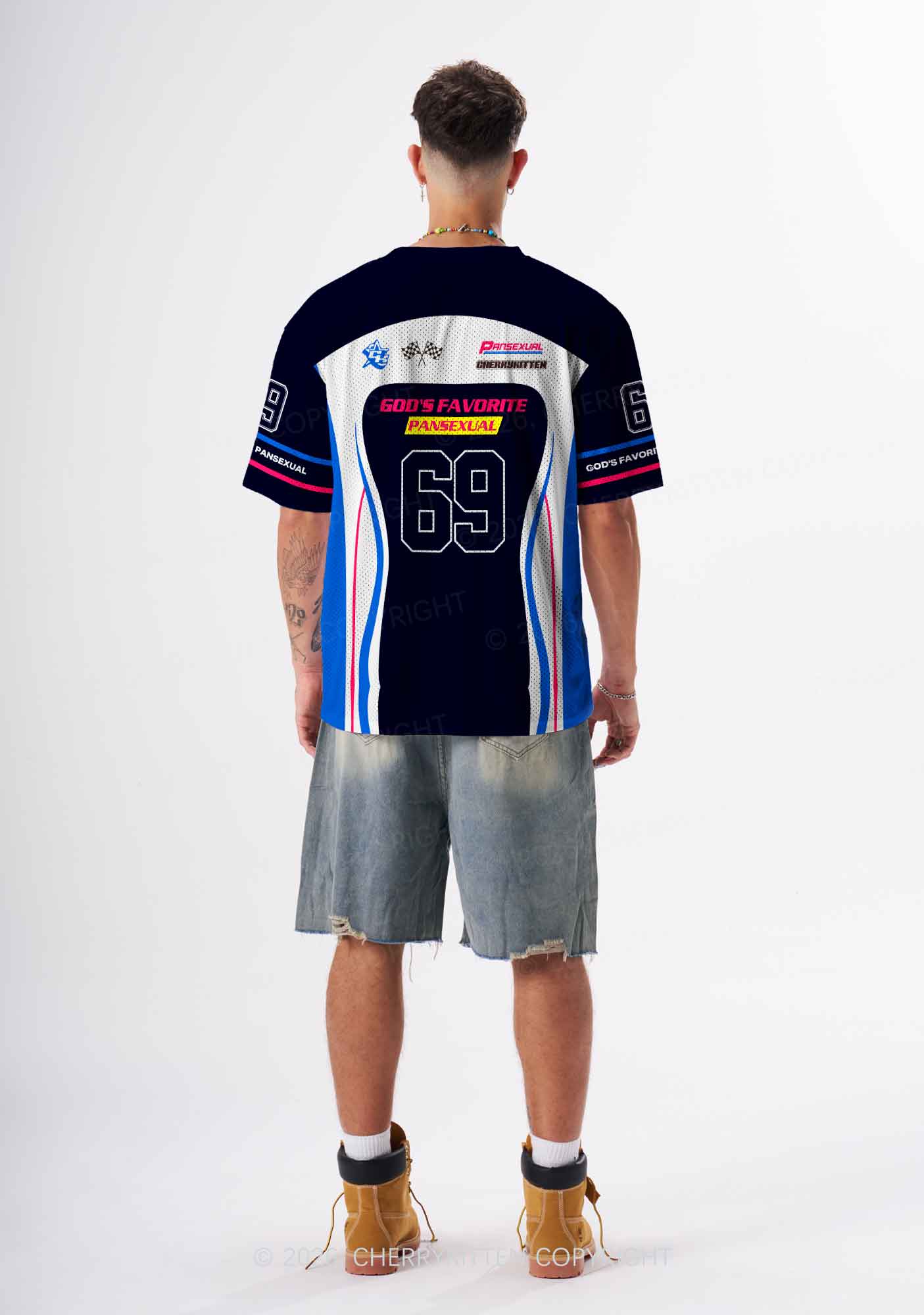Gods Favorite Pansexual Pride Y2K Sport Jersey Shirts Cherrykitten