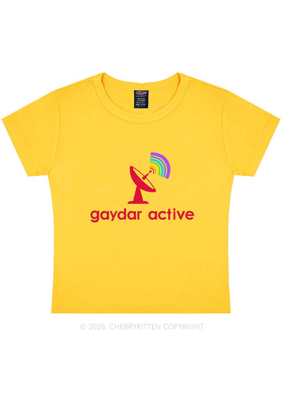 Gaydar Active Pride Y2K Baby Tee Cherrykitten