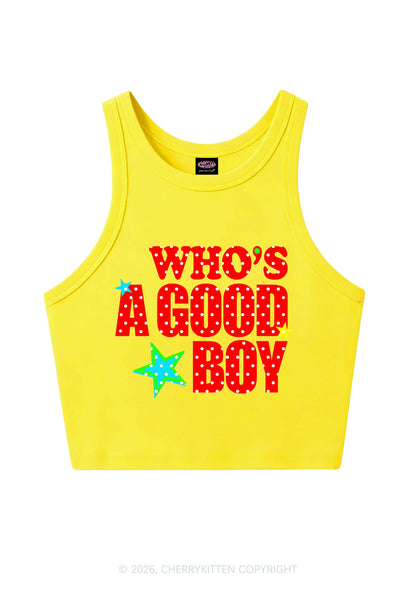 Whos A Good Boy Polka Dots Y2K Crop Tank Top Cherrykitten