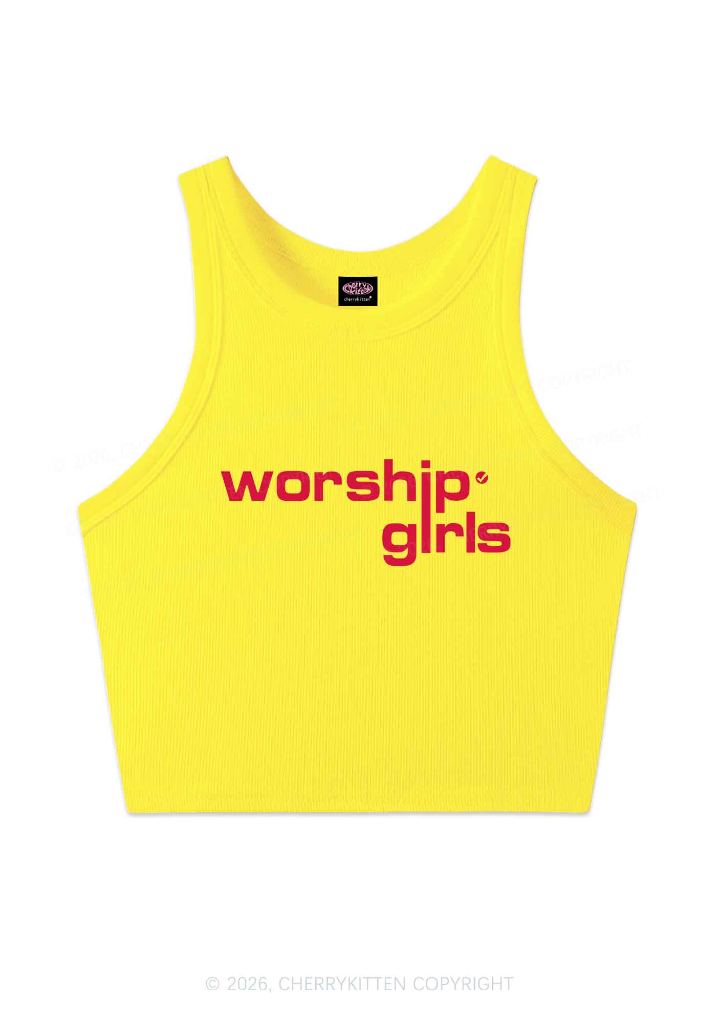 Worship Girls Pride Y2K Crop Tank Top Cherrykitten