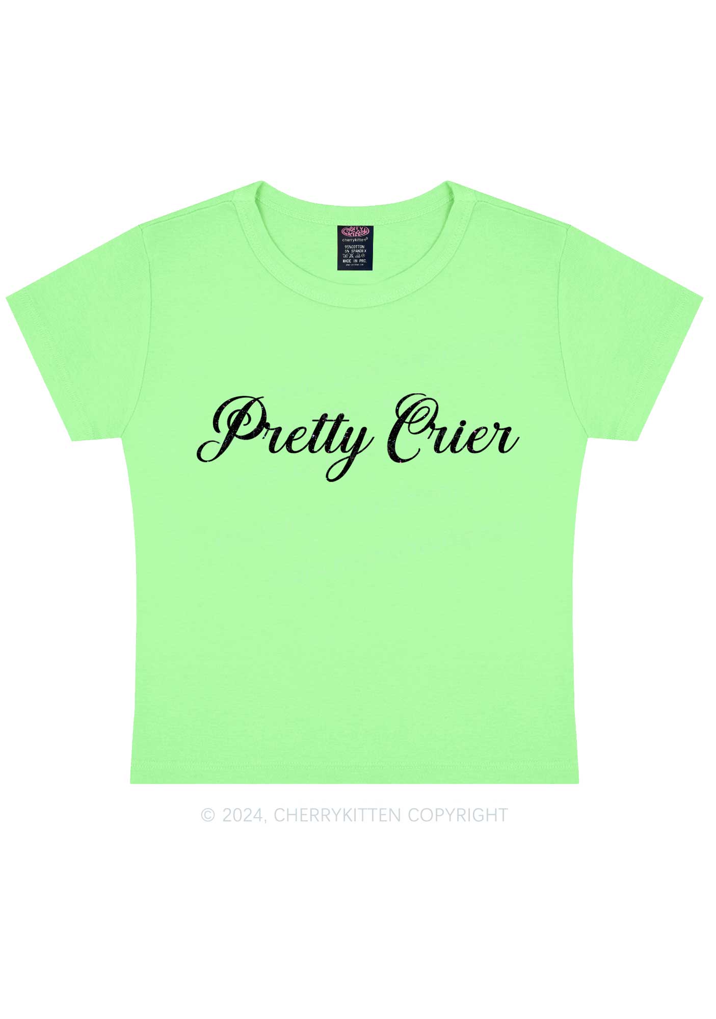 Pretty Crier Y2K Baby Tee Cherrykitten