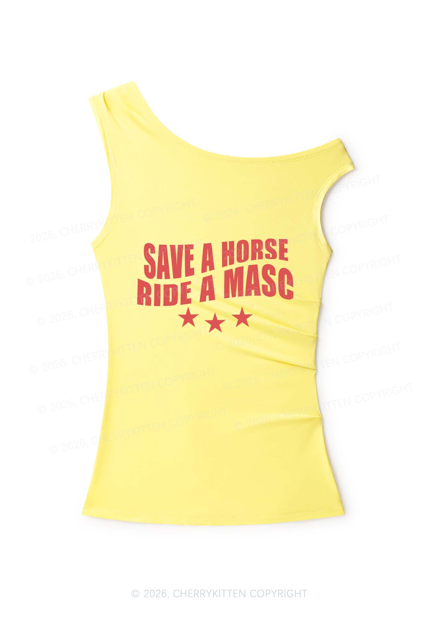 Ride A Masc Pride Y2K Off Shoulder Tank Top Cherrykitten